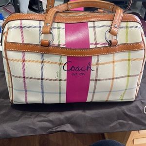 Coach Leather Tartan printed Purse